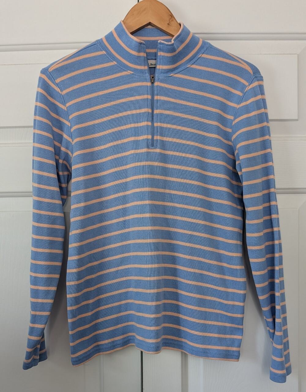 L.L. Bean Striped Quarter Zip Pullover